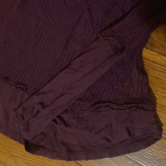 Altar’d State Burgundy Waffle-Knit top Size S - Picture 4 of 4